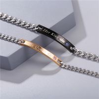 Queen Exquisite Zircon Titanium Steel Bracelet main image 1