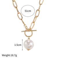 Retro Metal Chain Pearl Long Necklace main image 3