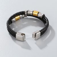 Men's Titanium Steel Leather Bracelet main image 5
