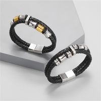 Men's Titanium Steel Leather Bracelet main image 6