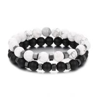 Ensemble De Nouveaux Bracelets Pour Hommes En Perles Blanches Et Noires main image 1