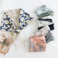 New Flower Triangle Stitching Cotton Scarf main image 1