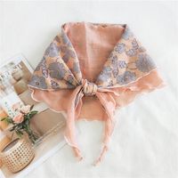New Flower Triangle Stitching Cotton Scarf main image 4