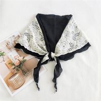 New Flower Triangle Stitching Cotton Scarf main image 5