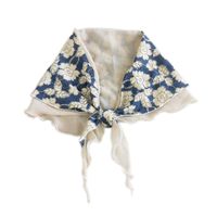 New Flower Triangle Stitching Cotton Scarf main image 6