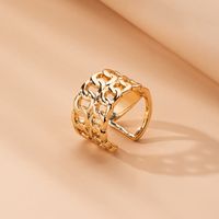 Metal Thick Chain Retro Golden Ring main image 1
