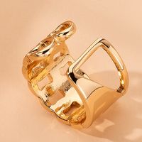 Metal Thick Chain Retro Golden Ring main image 3