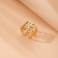 Metal Thick Chain Retro Golden Ring main image 4