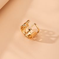 Metal Thick Chain Retro Golden Ring main image 5