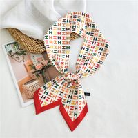 Women's Simple Style Commute Color Block Polyester Printing Silk Scarf sku image 18