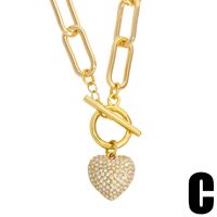 Fashion Heart Copper 18k Gold Plated Necklace In Bulk main image 5