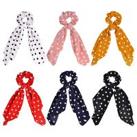 Simple Polka Dot Long Streamer Hair Scrunchies main image 1