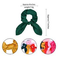 Cross-border New Arrival Streamer Hair Tie Simple Rabbit Ears Hair Rope 12 Colors Solid Color Satin Tassel Knotted Large Intestine Ring Headdress main image 4