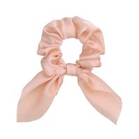Cross-border New Arrival Streamer Hair Tie Simple Rabbit Ears Hair Rope 12 Colors Solid Color Satin Tassel Knotted Large Intestine Ring Headdress main image 6