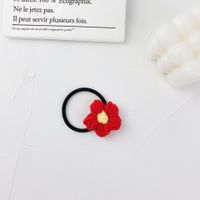 Fashion Simple Red Flower Hair Ring Set main image 5