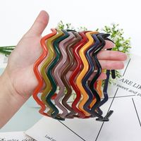 Simple Color Acrylic Wave Hair Band Set main image 3