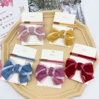 European And American New Ladies Hairpin Trendy Velvet Bow Edge Clip Girl Cute Top Clip Hair Accessories Wholesale main image 2