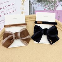 European And American New Ladies Hairpin Trendy Velvet Bow Edge Clip Girl Cute Top Clip Hair Accessories Wholesale main image 3
