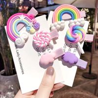 New Korean Cute Rainbow Hairpin Set main image 3