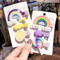 New Korean Cute Rainbow Hairpin Set main image 5