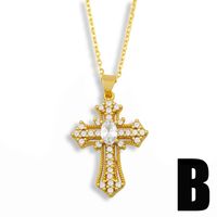 Retro Kreuz Einfache Diamant Kreuz Halskette sku image 2
