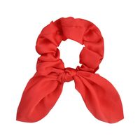 Cross-border New Arrival Streamer Hair Tie Simple Rabbit Ears Hair Rope 12 Colors Solid Color Satin Tassel Knotted Large Intestine Ring Headdress sku image 9