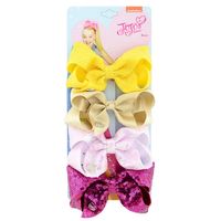 New Fashion Sequined Bow Baby Hairpin Set sku image 2