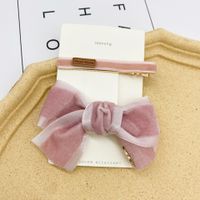 European And American New Ladies Hairpin Trendy Velvet Bow Edge Clip Girl Cute Top Clip Hair Accessories Wholesale sku image 3