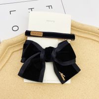 European And American New Ladies Hairpin Trendy Velvet Bow Edge Clip Girl Cute Top Clip Hair Accessories Wholesale sku image 5