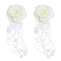 Exquisite Rose Pearl Earrings sku image 4