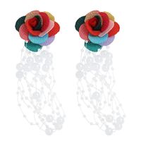 Exquisite Rose Pearl Earrings sku image 5