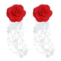 Exquisite Rose Pearl Earrings sku image 7