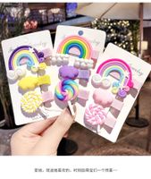 New Korean Cute Rainbow Hairpin Set sku image 5
