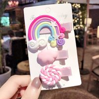 New Korean Cute Rainbow Hairpin Set sku image 1