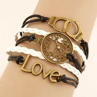 Retro Love Clock Handcuffs Alloy Multi-layer Bracelet main image 1