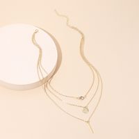 Einfache Geometrische Zirkon Mehrschichtige Halskette main image 3
