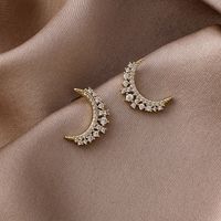New Fashion Moon Diamond Copper Earrings main image 3