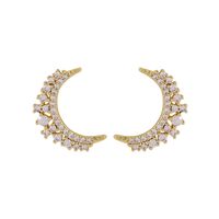 New Fashion Moon Diamond Copper Earrings main image 6