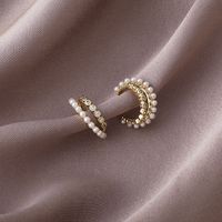 Fashion Diamond Pearl Ear Clip main image 1