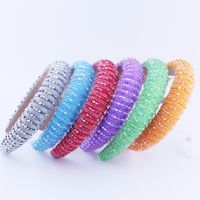 New Fashion Korean Sponge Crystal Rice Beads Hair Band main image 6