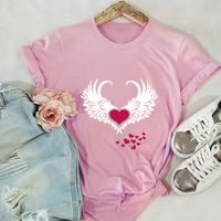 Fashion Wings Heart-shaped Cotton Short-sleeved T-shirt main image 6