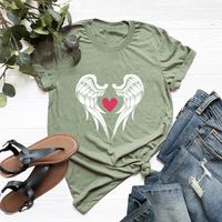 Cotton Heart-shaped Short-sleeved T-shirt main image 6