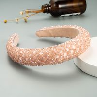 Fashion Baroque Transparent Crystal Handmade Wide-brimmed Headband main image 5