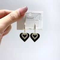 Fashion Simple Heart Diamond Earrings main image 3