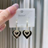 Fashion Simple Heart Diamond Earrings main image 5