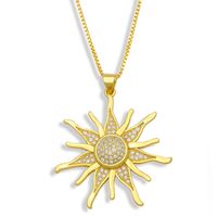 Mode Sonnenblume Mikro-eingelegte Zirkon Halskette main image 4