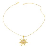Mode Sonnenblume Mikro-eingelegte Zirkon Halskette main image 6