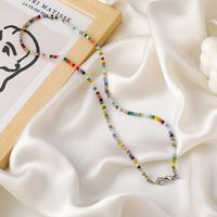 Korean Simple Colorful Crystal Necklace main image 1