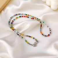 Korean Simple Colorful Crystal Necklace main image 4
