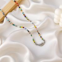 Korean Simple Colorful Crystal Necklace main image 5